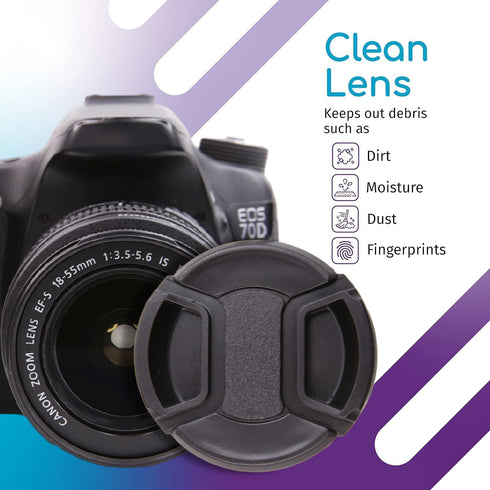 52MM Snap-On Front Lens Cap Cover Compatible with Canon, Nikon, Sony, Pentax All DSLR Lenses...