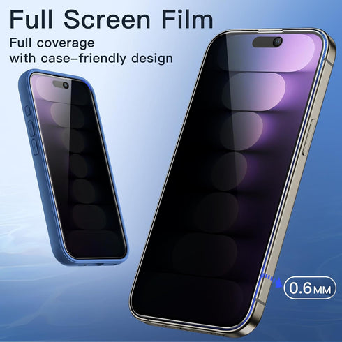 JETech Privacy Full Coverage Screen Protector for iPhone 15 Pro Max 6.7-Inch, Black Edge Anti-Spy Tempered Glass Film with Easy Installation Tool,...