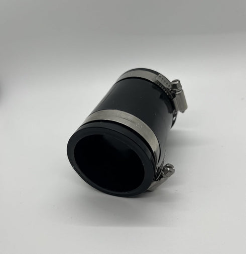 Flexible PVC Coupling With Stainless Steel Clamps 1-1/2", Black...