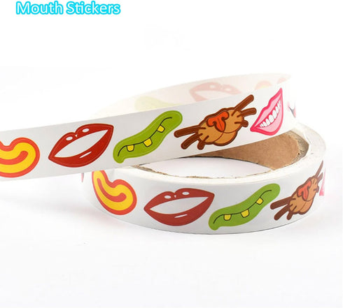 Lependor 600 Pcs Colorful Nose Stickers Labels & 600 Pcs Colorful Mouth Stickers Labels - (Two Rolls)...