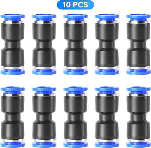 TAILONZ PNEUMATIC Blue Straight 1/8 inch Tube OD Push to Connect Tube Fittings Push Lock PU-1/8 (Pack of 2)...