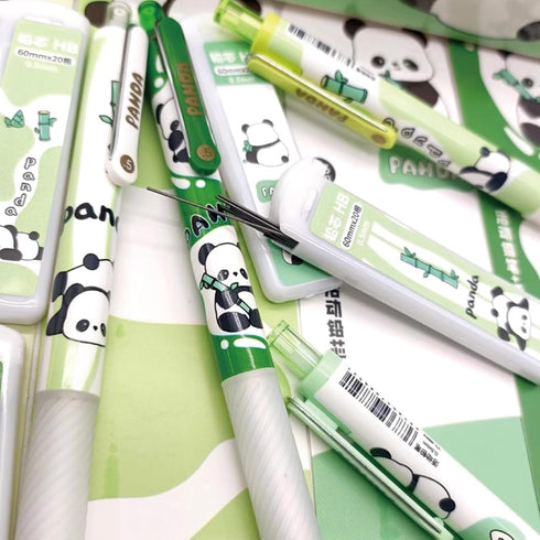 4 Pcs Cute Panda Mechanical Pencils with Refills 0.5mm Mechanical Pencil Kawaii Cartoon Pencils School Pencil for Kids Students Women Girls Boys P...