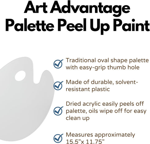 Art Advantage Non-Stick Plastic Palette, 11 by 15-Inch, White...
