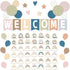 67 Pieces Simply Boho Welcome Classroom Bulletin Board Set Rainbow Bulletin Board Classroom Decoration Balloon Paper Fans Cutouts for Primary Scho...