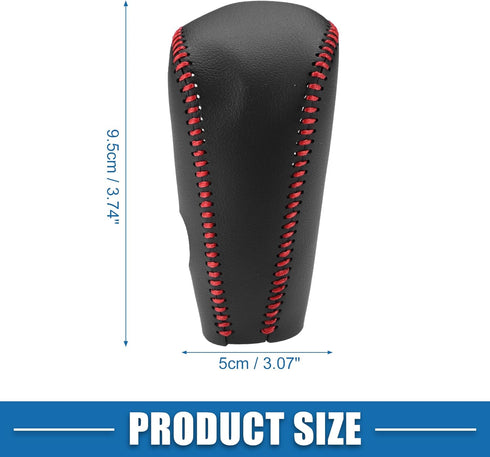 Gear Shifting Knob Cover Automatic Transmission Lever Trim for Nissan Murano 2009-2013 Faux Leather Black Red...