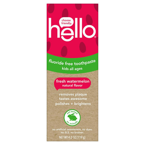 hello Fresh Watermelon Fluoride Free Kids Toothpaste, 4.2 Oz Tube...