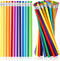 Whaline 48Pcs Colorful Pencils with Erasers Rainbow Color Wooden Pencils Unsharpened Writing Drawing Pencils for School Company Office Stationery ...