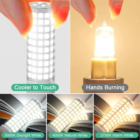 G9 LED Bulb 6W,60W Halogen Equivalent,5000K Daylight White,High Brightness 600LM, AC120V T4 G9 Bulbs with Long Lifespan for Chandeliers Home Light...