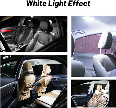 ZHOL SUPER BRIGHT White Vanity LED Light Bulbs Mirror Fuse Sun Visor 3-SMD 5050 Chips, 6641F (A Pair)...