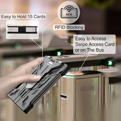 Wallet for Men with Money Clip-Metal-Wallet with Window, Slim Minimalist, RFID Mens Wallet with ID Badge Holder, Credit Card Holder Tactical Walle...