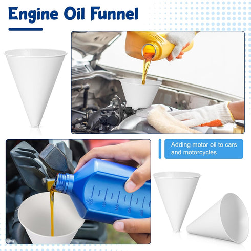 25 Pcs Paper Funnels for Motor Oil 6 oz Disposable Engine Oil Funnel Car Oil Funnels Paper Cone Funnel for Gas, Car Oil Change Fluid Automotive Us...