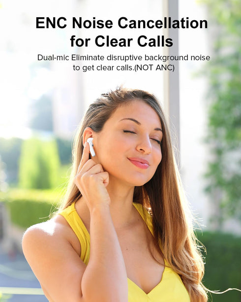 Wireless Earbuds, 42H Playtime Bluetooth 5.3 Headphones, HiFi Stereo Call Noise Cancelling Earbuds, IPX7 Waterproof Stereo in-Ear Earphones with L...
