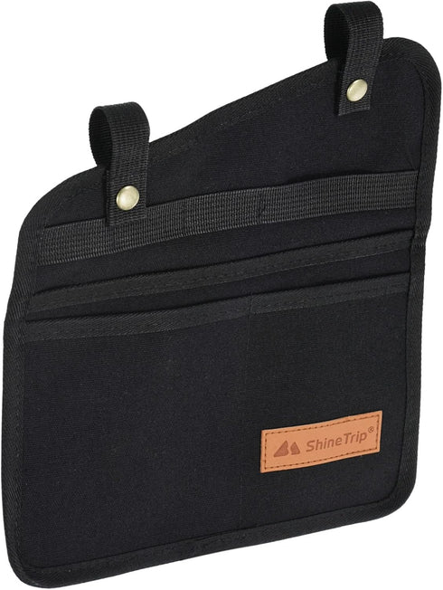 PATIKIL Beach Chair Armrest Bag, Folding Chair Side Pocket Portable Cup Holder Books Snacks Storage Bag for Camping Outdoors, Black...