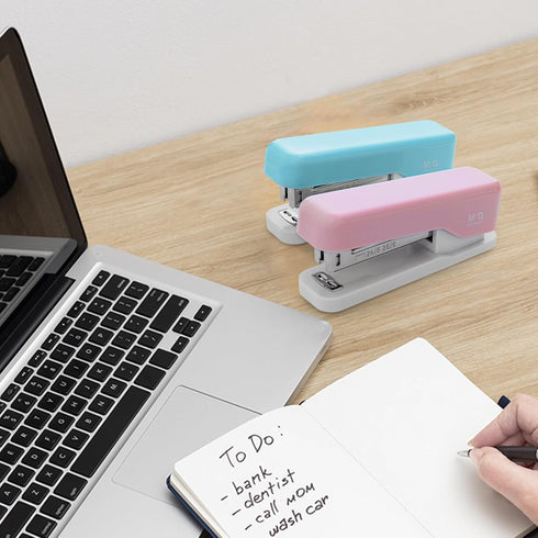 M&G Stapler Desktop Stapler, Small Cute Stapler with 1000 Staples, 20 Sheet Capacity, Portable Basic Staplers for Office School Home (Pink)...