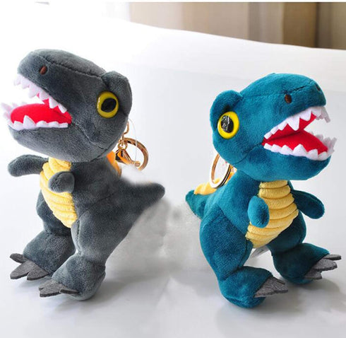Plush Dinosaur Stuffed Animals Tyrannosaurus Rex Keychains Ornaments Pendant Key Ring Blue...