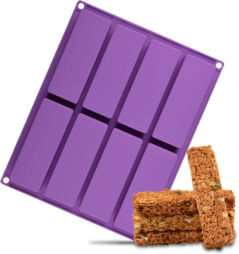 CAKETIME Granola Bar Mold, Silicone Chocolate Bar Mold Rectangle for Baking Knafeh Pistachio Chocolate Bar, Cereal Bar, Energy Bar, Nutrition Bar,...
