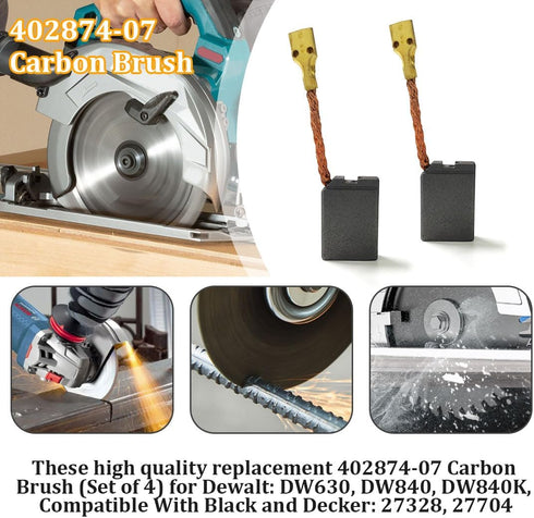 402874-07 Carbon Brush, Angle Grinder Cut Off Brush, Compatible with DeWalt Grinder DW840 Power Tools Angle Grinder Motor(Set of 2)...