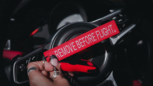 AIXEPA 5x Remove Before Flight Red/White Key Chain 5.5" x 1" by (5 Pack)...