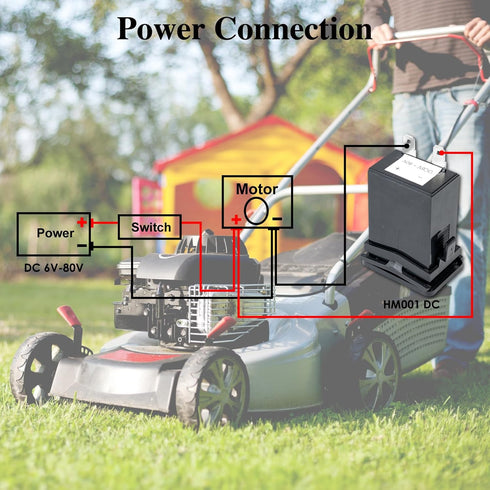 Jayron JR-HM001 Snap in Mechanical Hour Meter Rectangular Hour Meter for DC 6V to 80V Power Equipment Such as Fork Lifts,Golf Carts,Floor Care Equ...