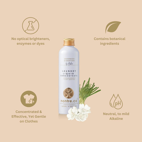 Nontre, Laundry Liquid Concentrate, Enhanced Signature, Suitable for All Top & Front Loading Machines, Prevents Greying, Long Lasting Formula, 120...