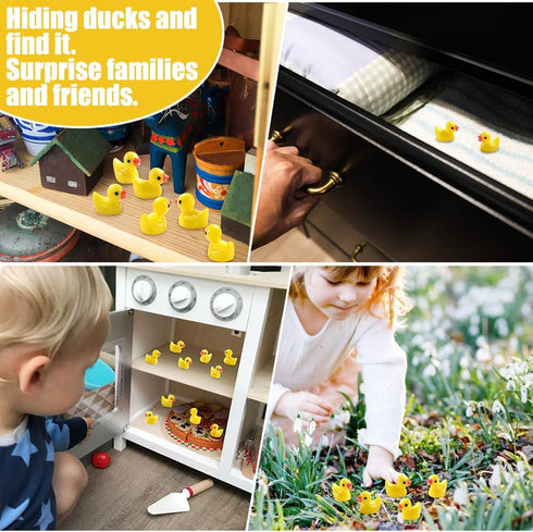 200pcs Mini Resin Ducks Yellow Tiny Ducks Mini Ducks Bulk Little Duck Figures Plastic Small Miniature Ducks for Dollhouse Decor Micro Fairy Garden...