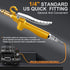 11 Pcs Industrial Air Blow Gun Set with 4.8'' Air Flow Extension, Gold Paint Metal Air Nozzle Kit with 1/4 Inches Standard Quick Fitting, Professi...