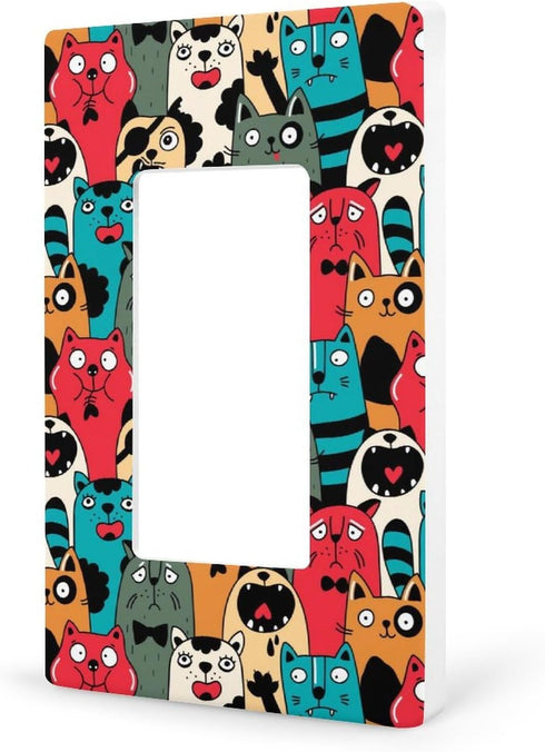 Funny Cat Light Switch Cover Decorative Funny Wall Plate for Room Bedroom Home Deco Standard Size...