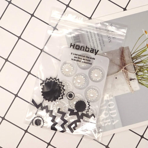 Honbay 10PCS 16mm/0.63inch Round Rhinestone Faux Pearl Buttons Embellishments - Sew on (White)...