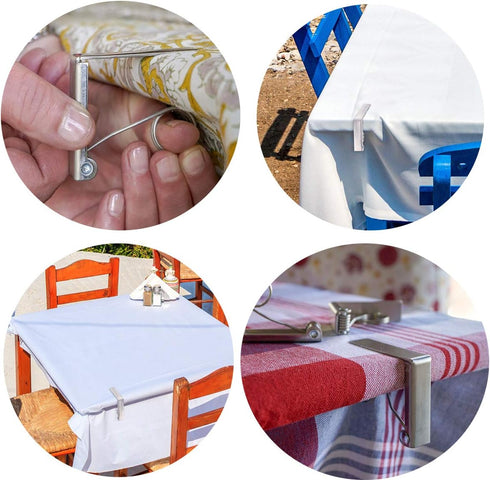 Tablecloth Clips, Set of 6 Extra Large Table Cover Cloth Clamps for Home Party & Picnic(Up to 2.4")...
