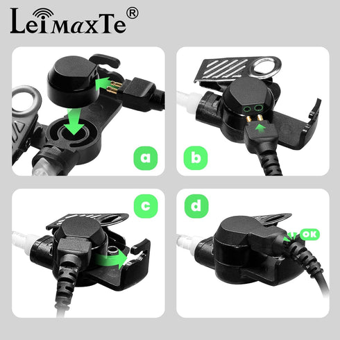 RDM2070D Earpiece for Motorola,Compatible CLS1110 CLS1410 CP185 CP200D RDU4100 2 Way Radio Headset with Mic PTT 2 Pin FBI Security Acoustic Tube S...