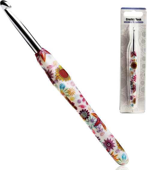 6mm Crochet Hook, Ergonomic Handle for Arthritic Hands, Soft Rubber Grip Extra Long? Knitting Needles for Beginners and Knitting Crocheting Yarn (...