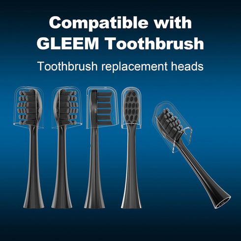 Replacement Toothbrush Heads 10 Pack Compatible with Gleem Electric Toothbrush, 5Black+ 5White...