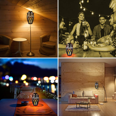 Vanten Outdoor Bluetooth Speakers, Bluetooth 5.0 Led Flame Speaker, IPX5 Waterproof Flame Torch Atmosphere Speaker, Patio Speakers Gifts for Men W...
