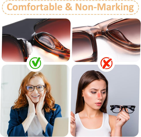 Eyeglass Nose Pads Anti Slip, Silicone Adhesive Glasses Nose Pad Kit with Air Bag 0.14'' Heighten Nose Grips, Soft Nose Pads for Glasses Eyeglasse...