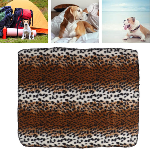 Fleece Pet Blanket, Effectively Isolate Stains Warm and Comfortable Blanket Kennel Blanket for Camping for Travel for Hotel for Beach(Leopard Prin...