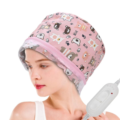 Hair Care Hat, Electric Hair Heating Adjustable Oil Treatment Steamer Hat Detachable Hair Care Tool (US Plug 110V)...