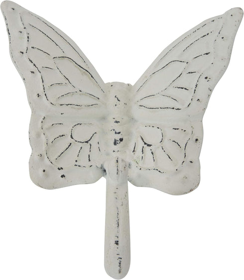 Foreside Home & Garden Rustic Antique White Metal Butterfly Wall Hook...