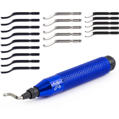 Deburring Tool Kit with 20 High-Speed-Steel Blades | Edge Burr Remove for Metal, PVC Plumbing Pipe, 3D Printing, Plastic, Copper, Resin Art...