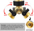 Heavy Duty Garden Faucet Splitter Hose Splitter with Shut-Off Valves Garden Hose Splitter Y Splitter Connect Faucet for Outdoor Garden Irrigation ...