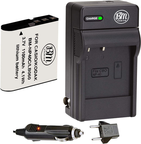 BM Premium LB-060 Battery and Charger for Kodak PixPro AZ251, AZ361, AZ362, AZ365, AZ421, AZ422, AZ501, AZ521, AZ522, AZ525, AZ526, AZ527, AZ528 C...