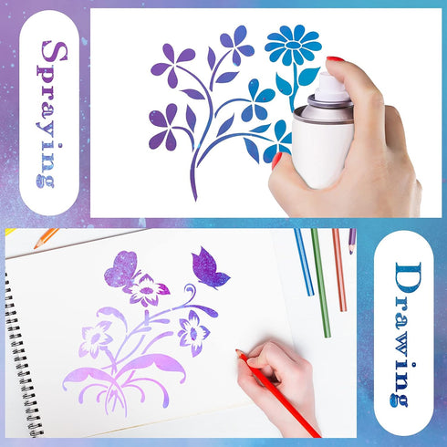 20 Pieces Stencils for Painting Reusable Animal Plant Music Stencil Spring Summer Fall Winter Stencil Template, DIY Stencils for Painting on Wood ...