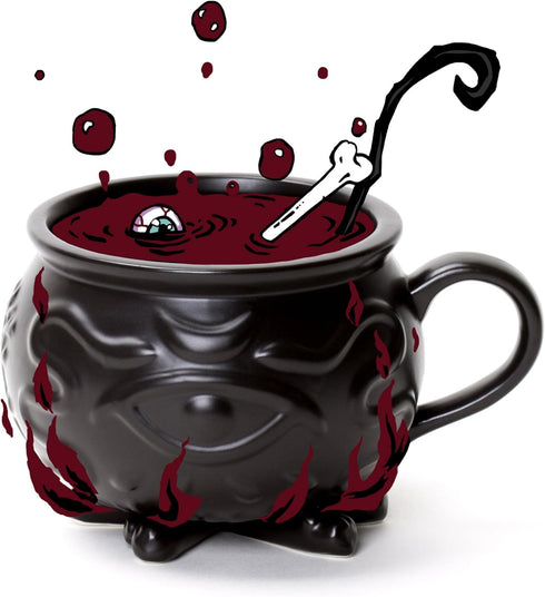 Rogue + Wolf Large Coffee Mug, Big Witch Cauldron Ceramic Mug, Witchcraft Coffee Cups, Ceramic Halloween Decor Spooky Coffee Mugs for Women Porcel...