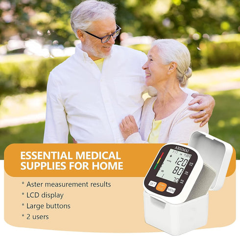 Automatic Wrist Blood Pressure Monitor: Adjustable Cuff + 2AAA Battery and Storage Case - Irregular Heartbeat Detector & 198 Readings Memory Funct...