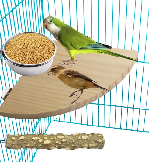 MotBach 3 Pieces Stainless Steel Bird Feeding Dish Cups, Bird Feeder Parrot Food Water Bowls with Clamp, Pet Cage Cups Holder for Bird Parrot Cock...