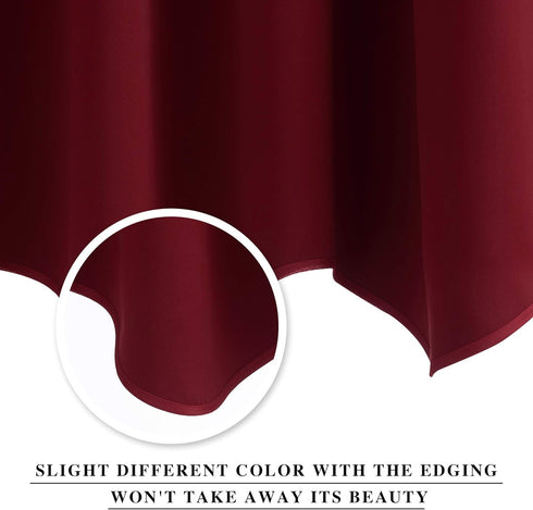 NICETOWN Burgundy Red Blackout Valances, Thermal Insulated Elegant W52 x L18 Scalloped Rod Pocket Curtains Small Window Treatment Tiers Home Decor...