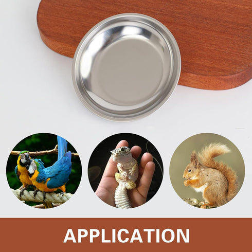 8PCS Animal Feeder Pet Water Dish Food Dish Stainless Steel Pet Feeding Bowl Reptile Feeding Dish Reptile Water Dish Reptile Bowl Feeding Bowl Cat...