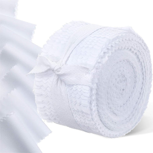 BOAO 40 Pieces Fabric Strips Rolls Collection Jelly Fabric Strips for Quilting Roll up Fabric Craft Patchwork Strips DIY Sewing Fabric Rolls for H...