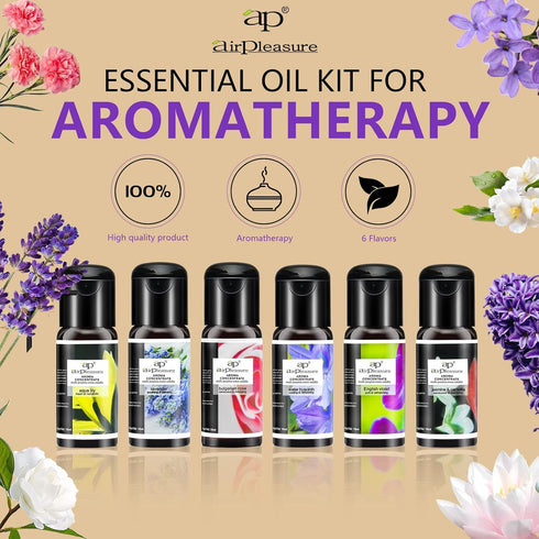 Blossom Essential Oils Set, 6x15ml Aromatherapy Oil Kit for Diffuser, Humidifier, Air Purifier- Aqua Lily, Water Hyacinth, Jasmine & Camellia, Eng...