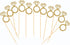 50 Pack Cupcake Toppers Gold Glitter Mini Diamond Ring Cakes Toppers for Marriage Engagement Anniversary Birthday Valentines Party Cake Decor...