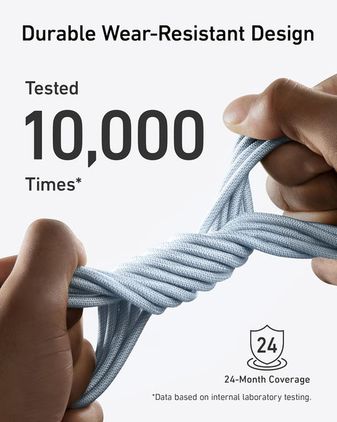 Anker USB C to USB C Cable (240W, 10ft), Bio-Braided USB C Charger Cable Fast Charge for iPhone 15/15 Pro, MacBook Pro 2020, iPad Pro 2020, iPad A...
